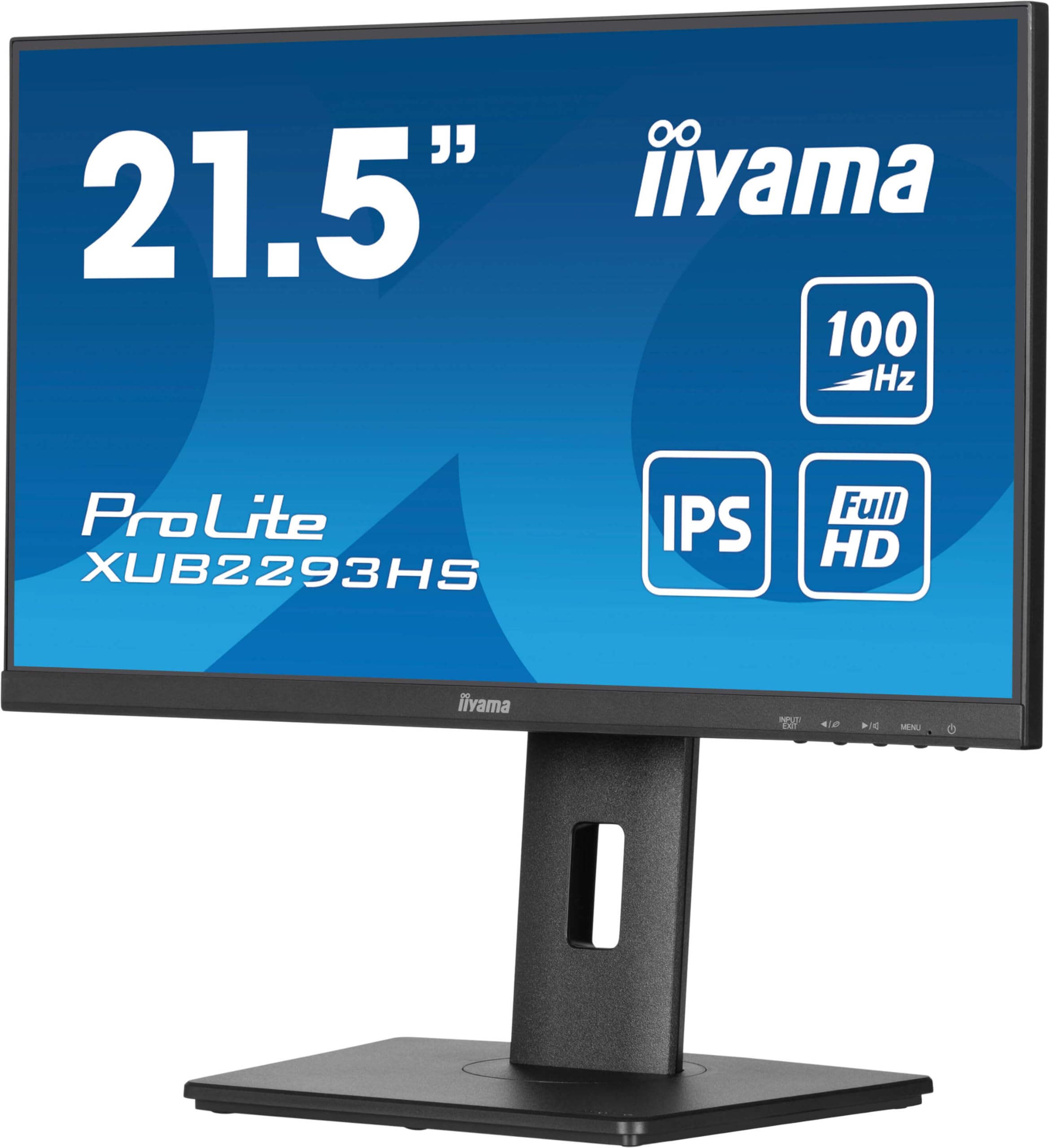 iiyama Prolite XUB2293HS-B6 54,5cm 21,5" IPS LED-Monitor Full-HD 100Hz HDMI DP Slim-Line Höhenverstellung Pivot AdaptiveSync schwarz