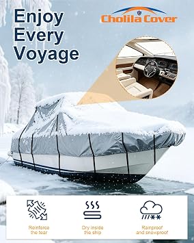 22-24 FT T Top Boat Cover, 900D Waterproof Marine Grade