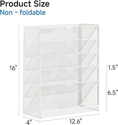 Miniatura 9 de Organizador de archivos colgante de 16 niveles con ganchos, organizador de archivos de pared, portapapeles de archivos y organizador de revistas,