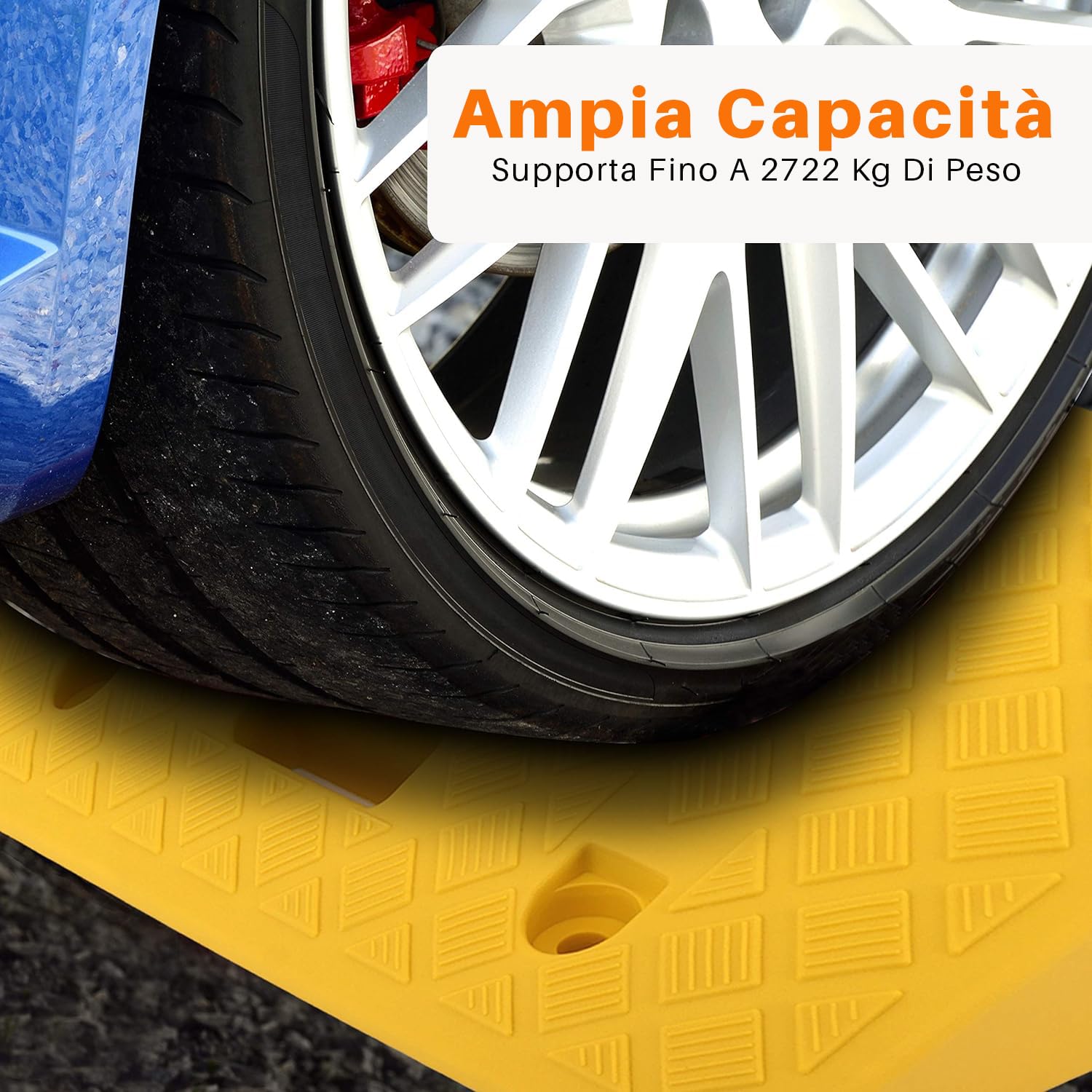 Pyle Rampe per Cordoli in Plastica Leggere e Portatili, Set di Rampe di Soglia in Plastica Resistente da 2 Pezzi per Vialetto, Zona di Carico, Auto, Camion, Scooter, Moto, Mobilità su Sedia a Rotelle