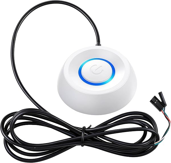 Computer Desktop Button Computer Case Power Switch Button Extension Cable for Computers,Mainframes,Computer Cases,Motherboards etc(5.91 FT) (White) - 1