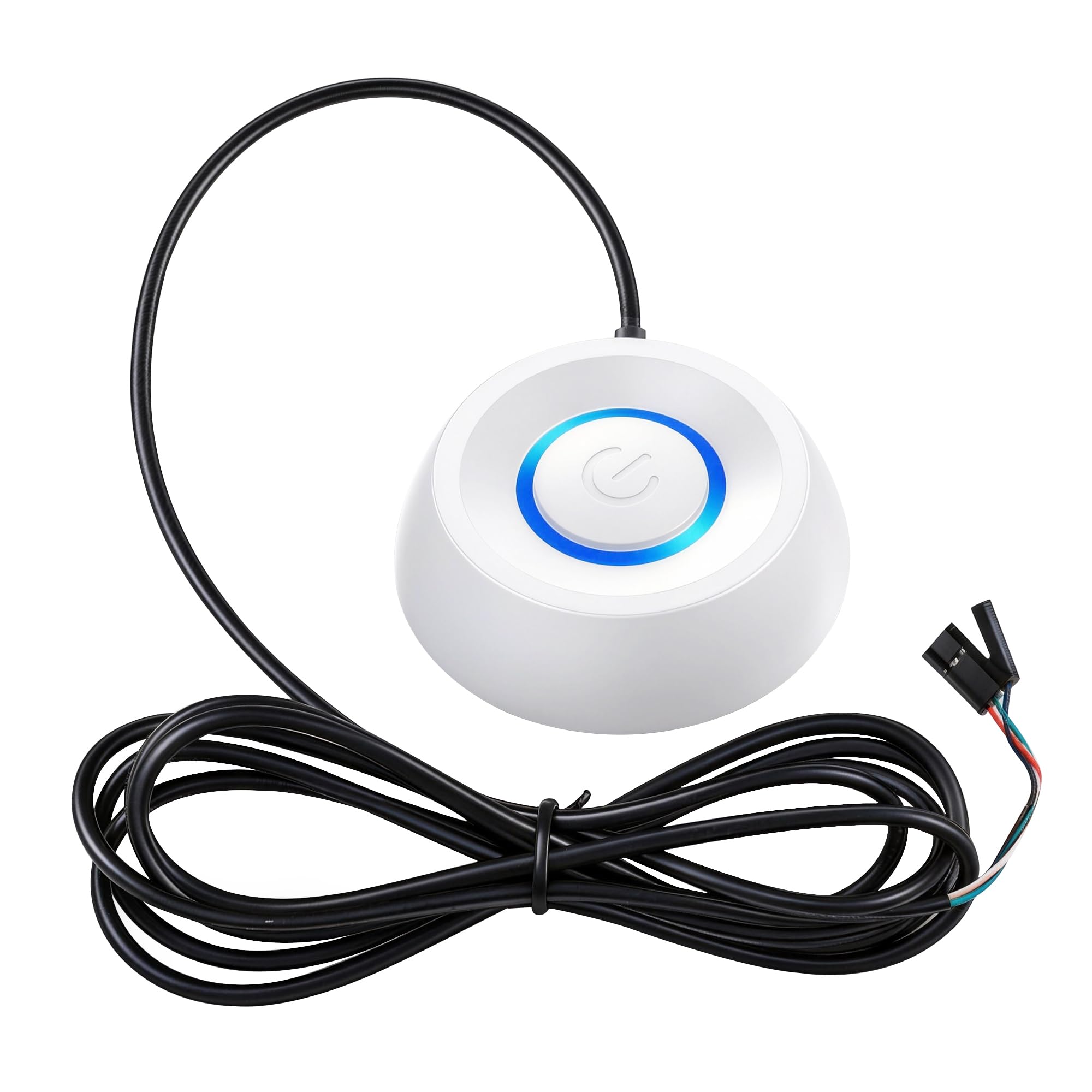 Computer Desktop Button Computer Case Power Switch Button Extension Cable for Computers,Mainframes,Computer Cases,Motherboards etc(5.91 FT) (White)