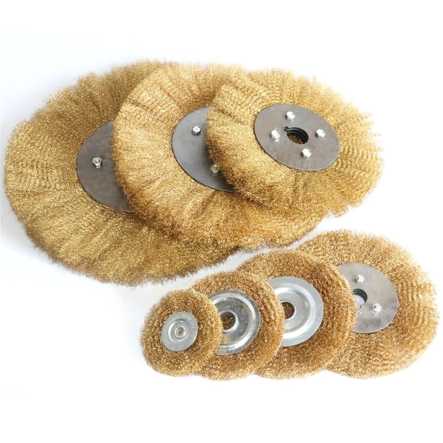 1pcs 0.13mm Flat Brass Wire Wheel Brush 3" - 10" for Bench Grinder Polishing Abrasive Tool Metal Derusting Wood Deburring(125mmx16mm 1pc)