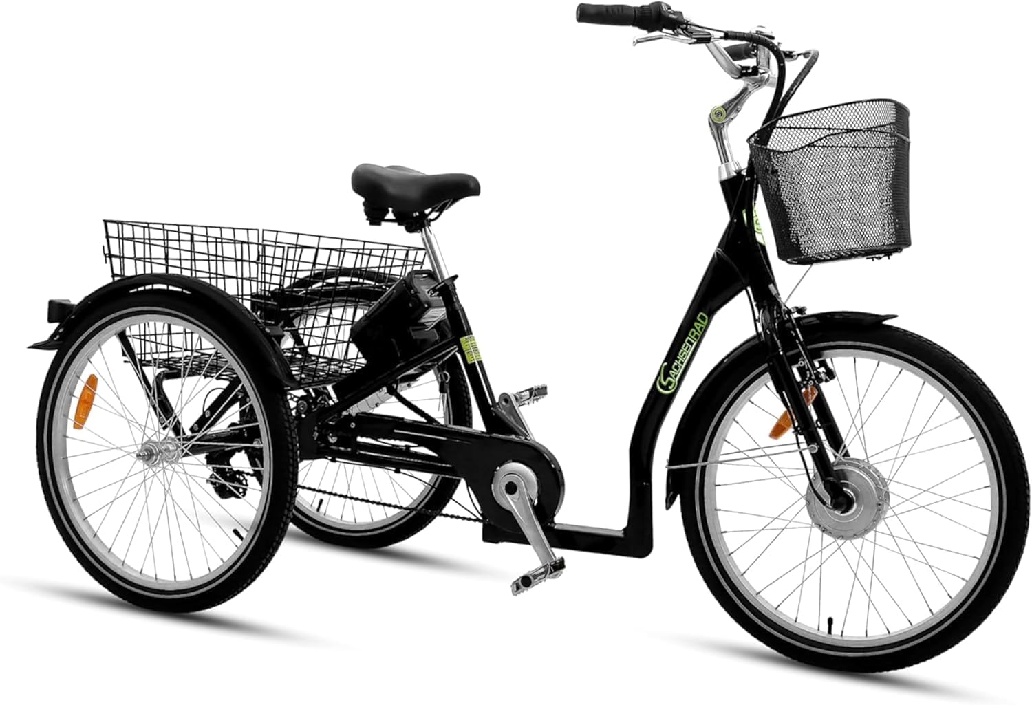 BAFANG Vélo cargo électrique T3A 250 W 36 V, 16 Ah | 100 Nm BAFANG Moteur central avec dérailleur 8 vitesses pour transport enfant Ebike Pedelec, cellule LG noire avec housse de pluie