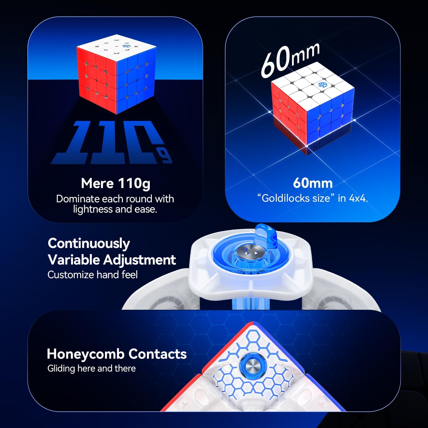 CuberShop GAN 460 M V2 SP Frosted, gan 4X4 Magnetic Speed Cube Stickerless, Upgraded 112 Magnets with Extra-Wide External Layers, 4 by 4 2025 Latest Flagship Lightweight Speed Cube (Matte Frosted)