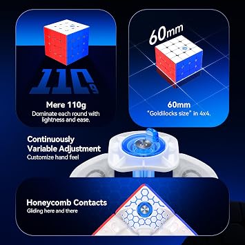 CuberShop GAN 460 M V2 SP Frosted, gan 4X4 Magnetic Speed Cube Stickerless, Upgraded 112 Magnets with Extra-Wide External Layers, 4 by 4 2025 Latest Flagship Lightweight Speed Cube (Matte Frosted)