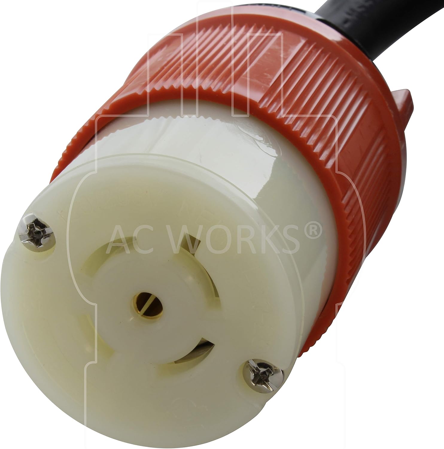AC WORKS [L2120PR] SOOW 12/5 NEMA L21-20 20A 3-Phase 120/208V Industrial Rubber Extension Cord (10FT)