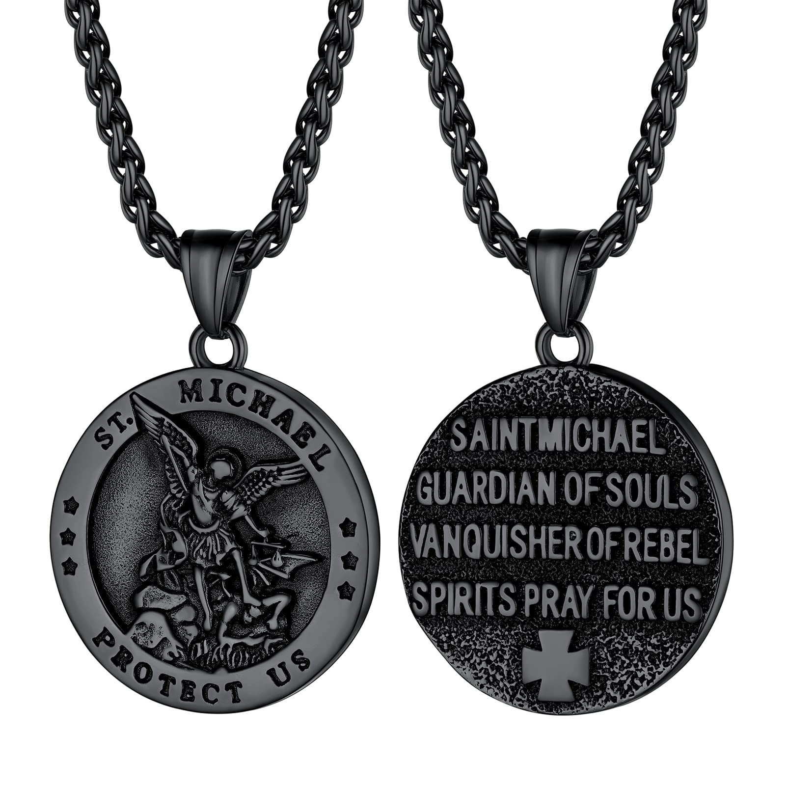 PROSTEEL St Christopher/St Benedict/St Michael Pendant Necklace for Men