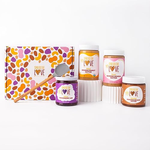 Miniatura 3 de Spread The Love Juego de regalo 5 piezas mantequilla de maní orgánica desnuda mantequilla eléctrica de anacardo de almendra mermelada de arándano