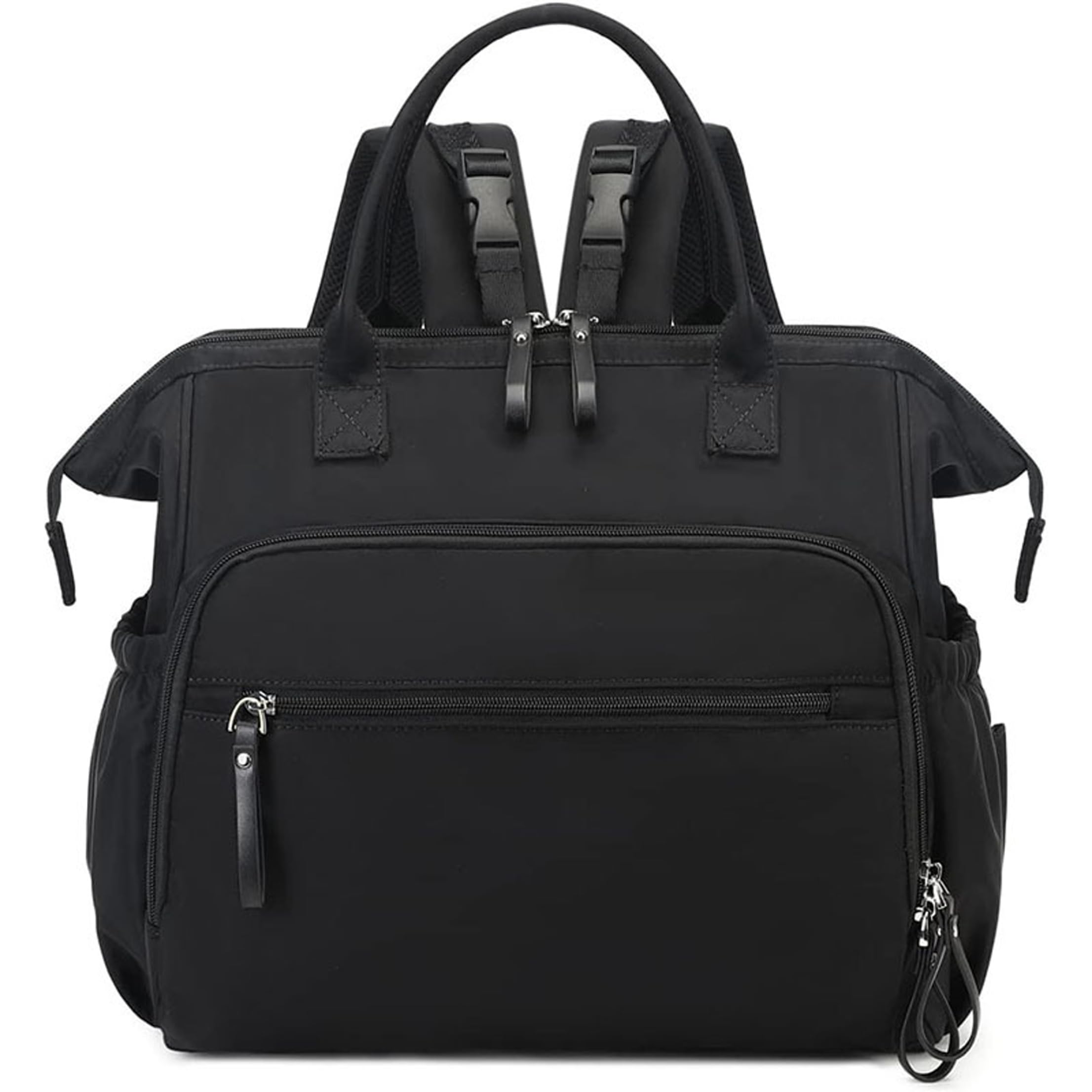 Borsa tote per pannolini, zaino impermeabile di capacità, nero