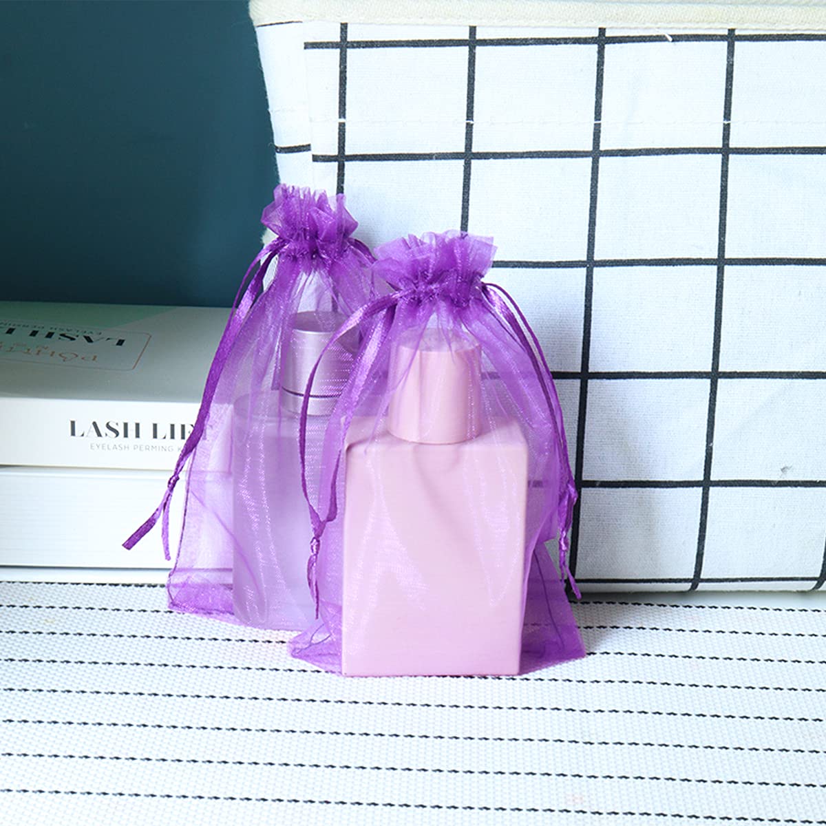 Sacchetti Organza 10x15 Cm - Confezione Da 100 Pezzi, 10 Colori, Con Coulisse, Per Matrimoni, Feste E Regali