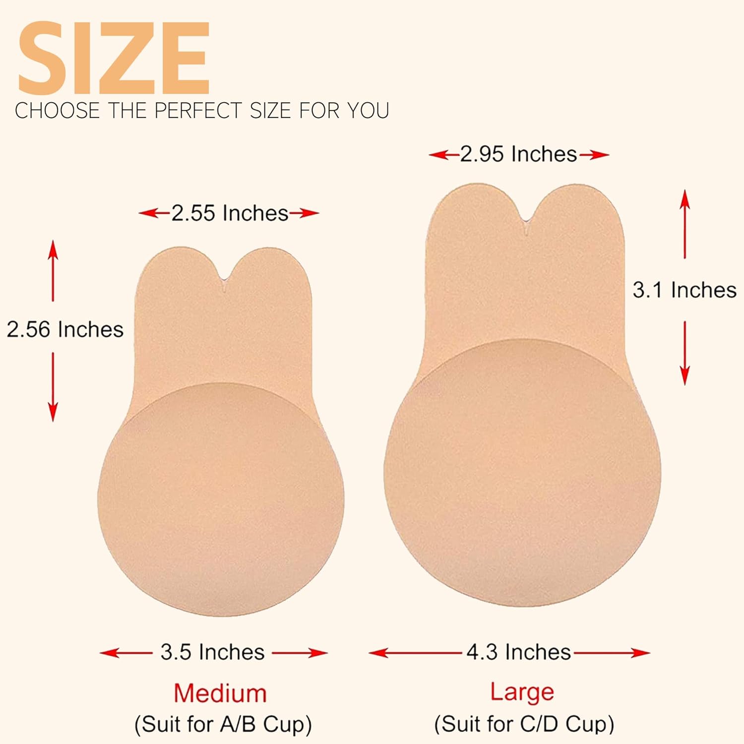 2 Pieces Sticky Bra, Backless Strapless Bra Push Up, Adhesive Invisible Lift Up Bras - Image 2