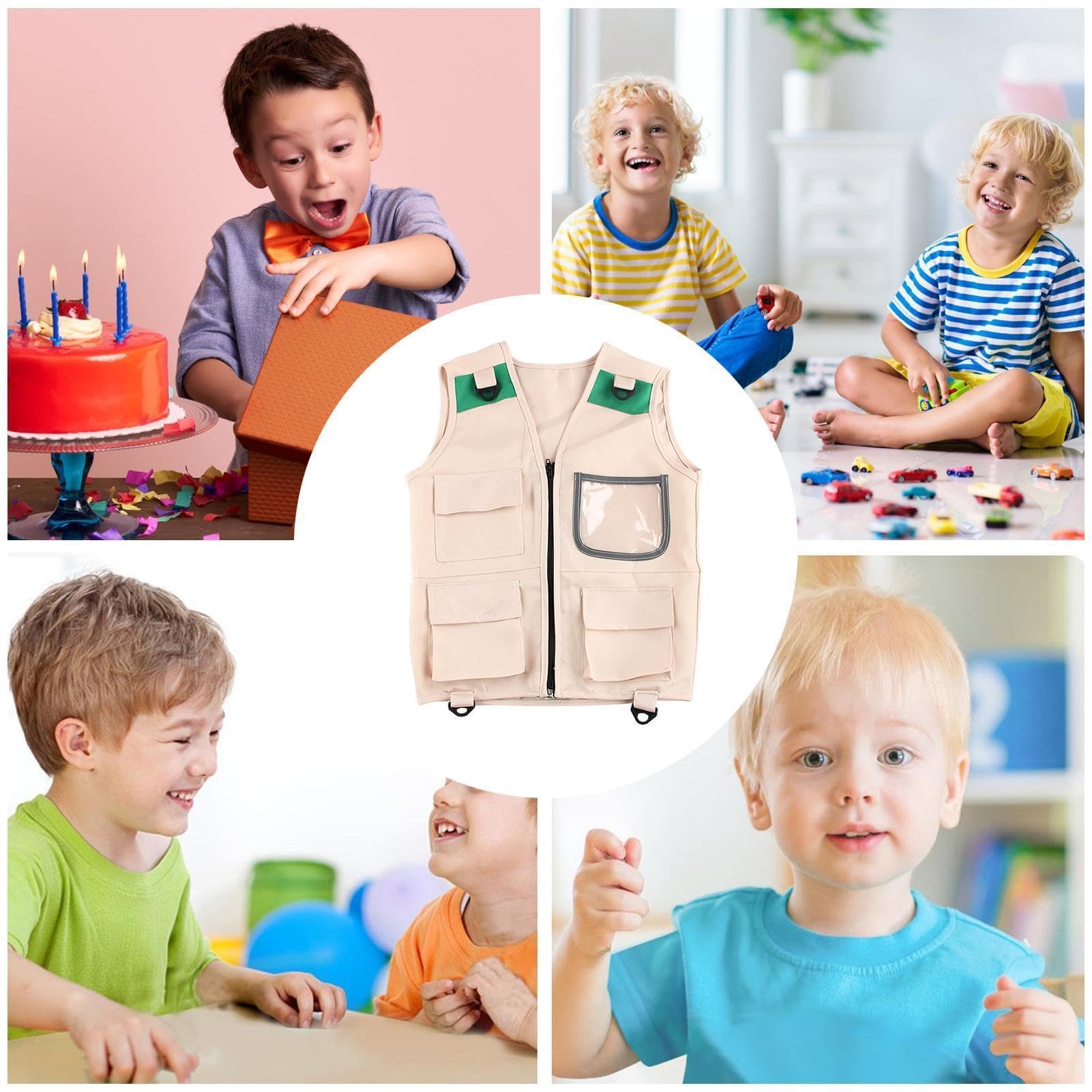 Disfraz de safari para niños, chaleco de bolsillo, perfecto para carnaval, fiestas temáticas y actividades al aire libre