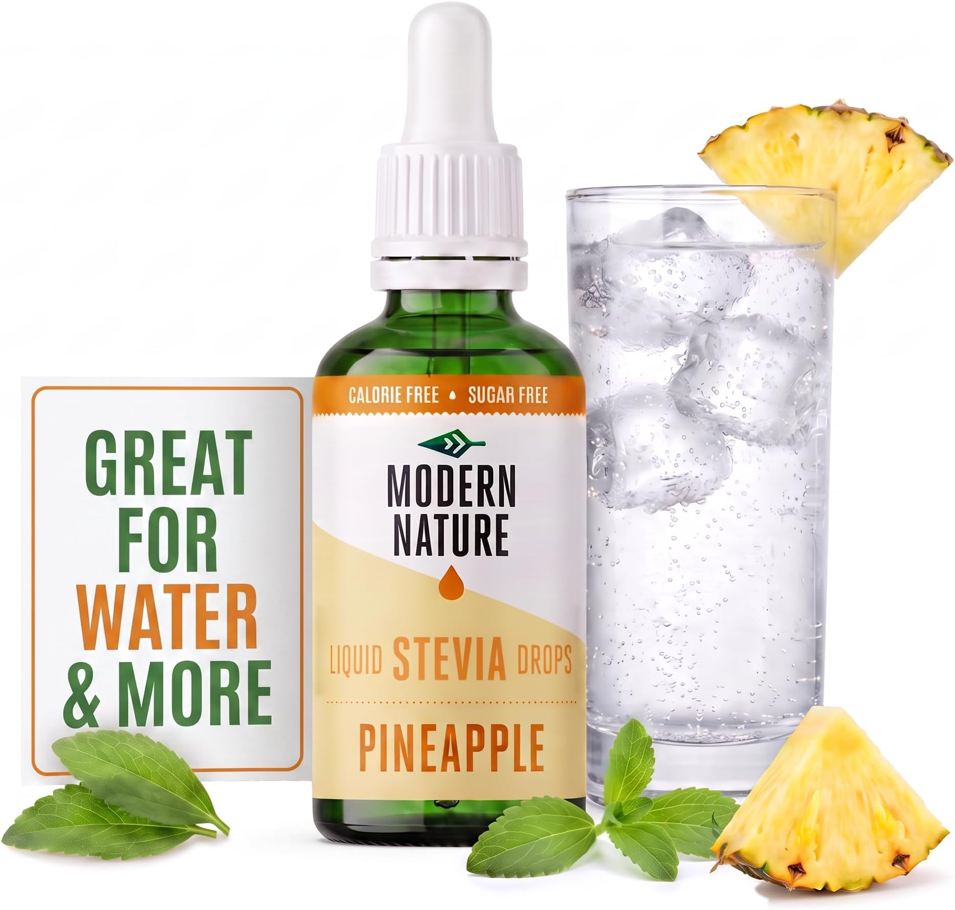 Pineapple Flavour Drops Sugar Free Water Stevia Sweetener | Sugar Free Syrup, Zero calories, Liquid stevia drops, Natural water flavouring, for protein shakes, flavoured drinks 50ml