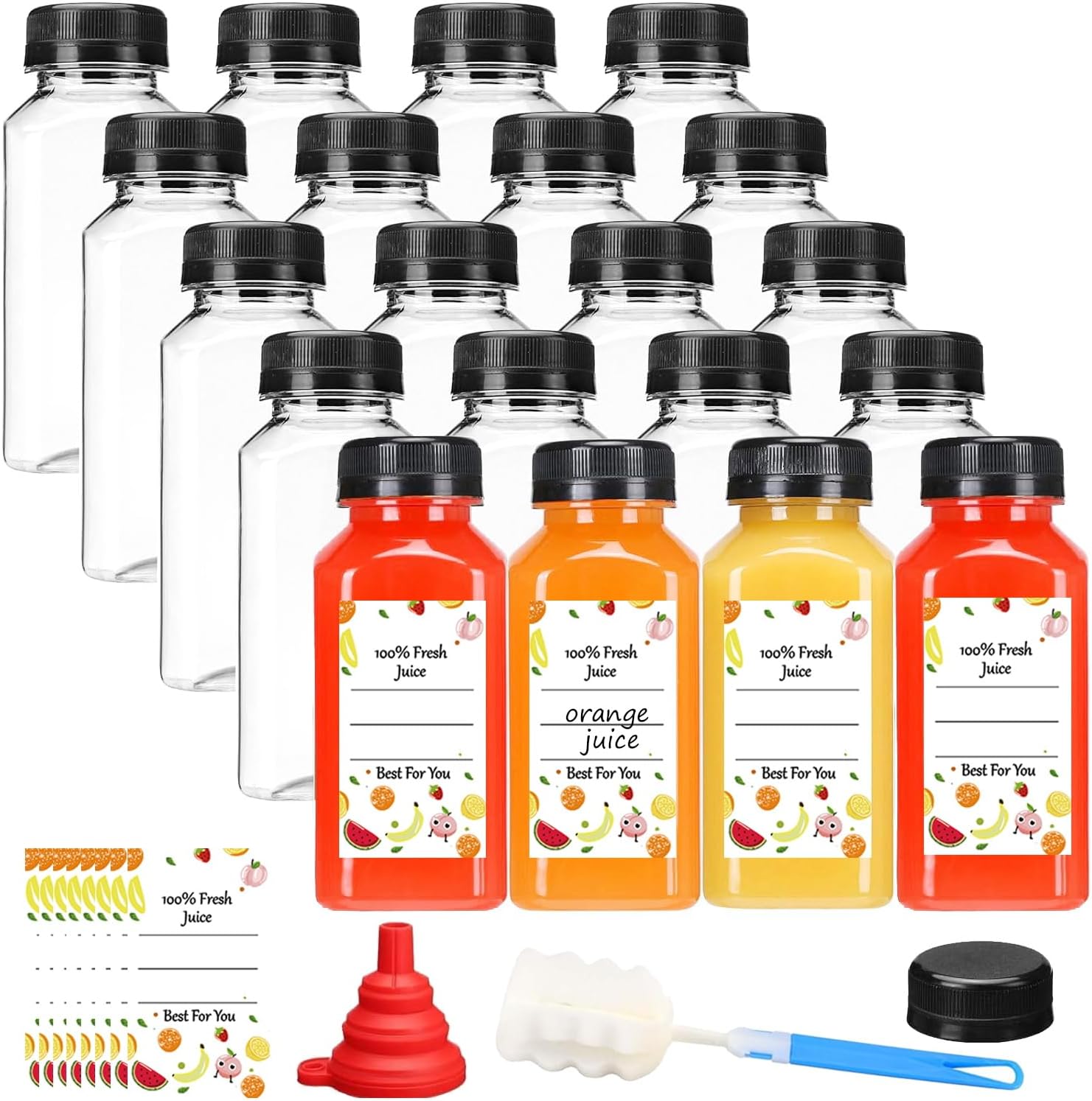 20 Pcs 250ml/8oz Plastic Juice...