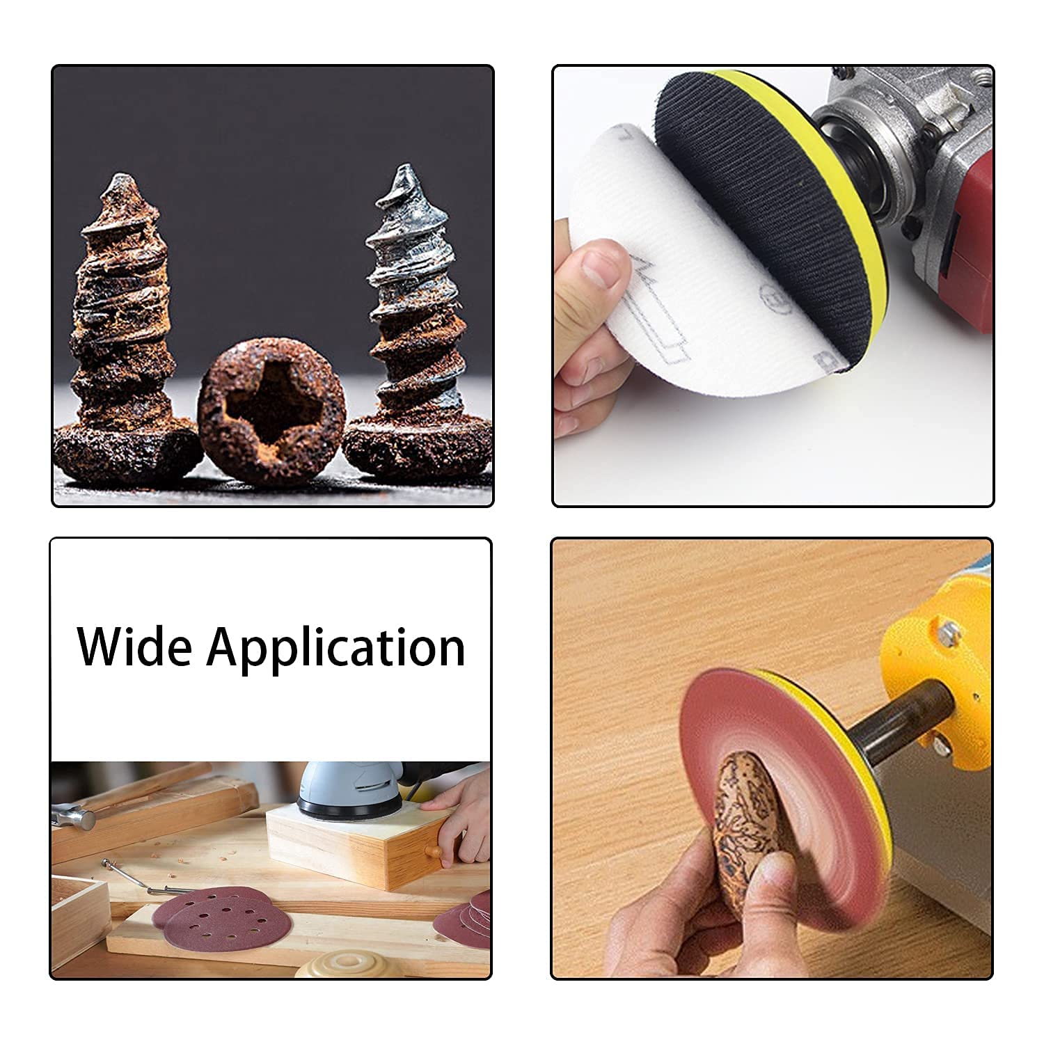 Auniwaig 20PCS 120 Grits Hook and Loop Sanding Disc, 5-Inch NO-Hole, Aluminum Oxide Round Flocking Sandpaper for Sanding Grinder Polishing Accessories