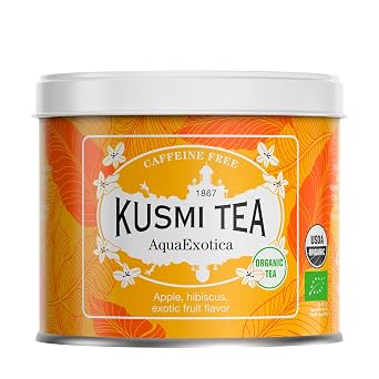 Kusmi Tea - AquaExotica - Organic Herbal Tea with Hibiscus - 3.5 oz Tin Box