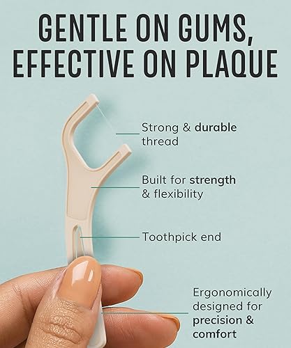 Miniatura 4 de Palillos de hilo dental biodegradables (200 piezas)  Hilo dental natural  Varillas de hilo dental no tóxico a base de plantas para adultos y niños