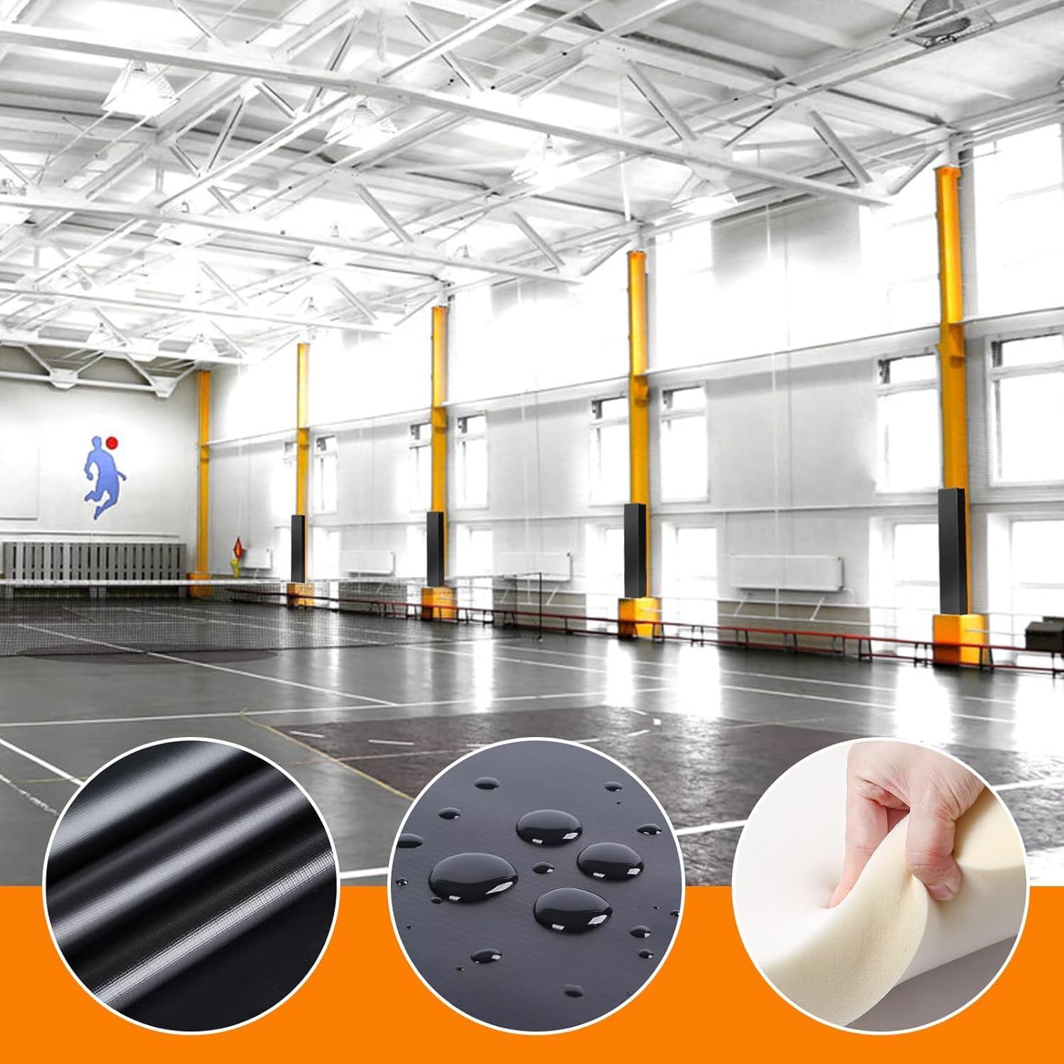 PROGOAL I Beam Flange Pad - 3FT High Heavy Duty Durable Laminated PVC Cloth 2 Inch Thick Foam Clad Closed Cell Foam Padding for 5/6/8/10/12 Inch Face I Beam Flange