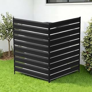 Nidouillet 2-Panel Air Conditioner Fence 42"x38" No Dig Privacy Screen for AC Units, Trash Cans, Patio, Pool & Backyard