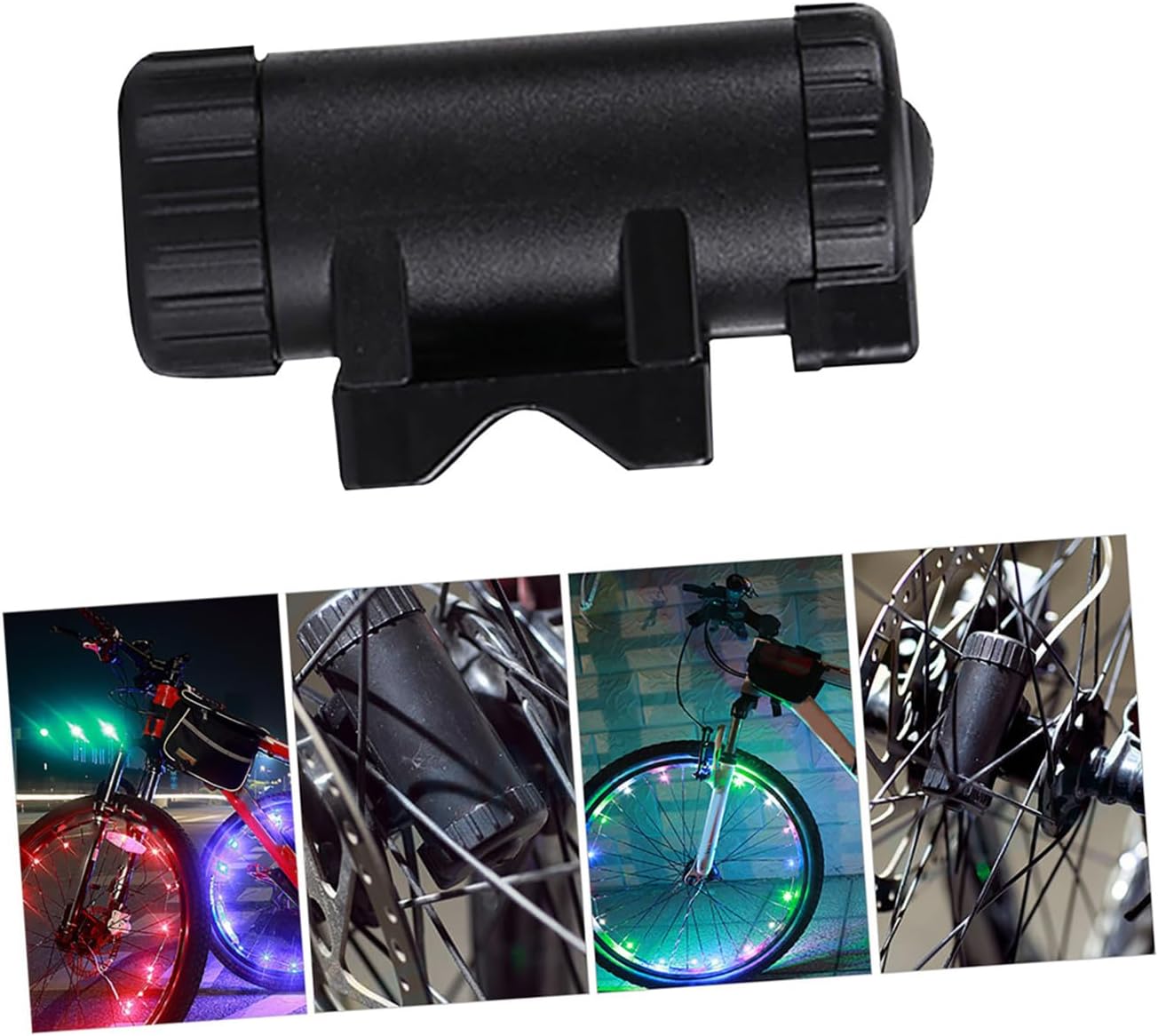 Rechargeable Bike Wheel Light USB Charging 950mAH Plastic Black | Waterproof Double Medium Mode, Design for Bike Wheel, Decorative Riding Accessory