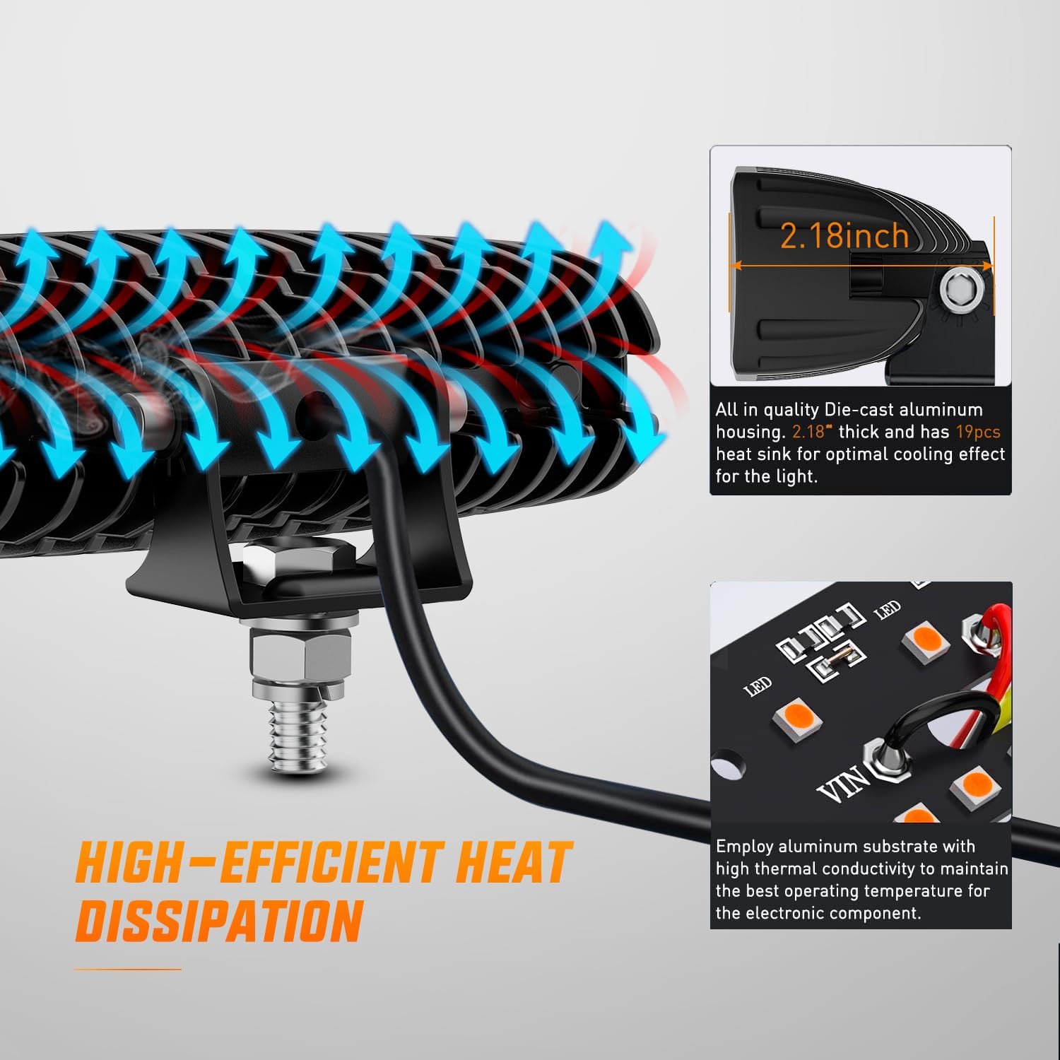Nilight 6 Inch Amber LED Light Pods 2 PCS 60W Flood Spot Combo Beam Off Road Work Driving Fog Lighting for 12V 24V ATV UTV Pickup Truck Tractor Boat