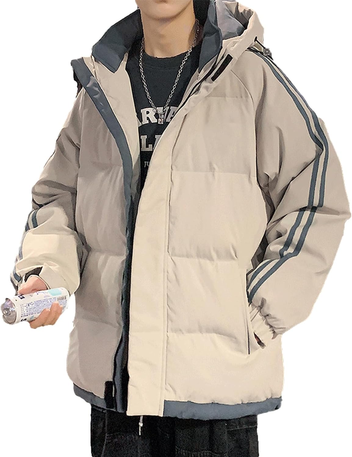 ZebrApril] メンズ ダウンジャケット 中綿入り フード付き 厚手 防寒