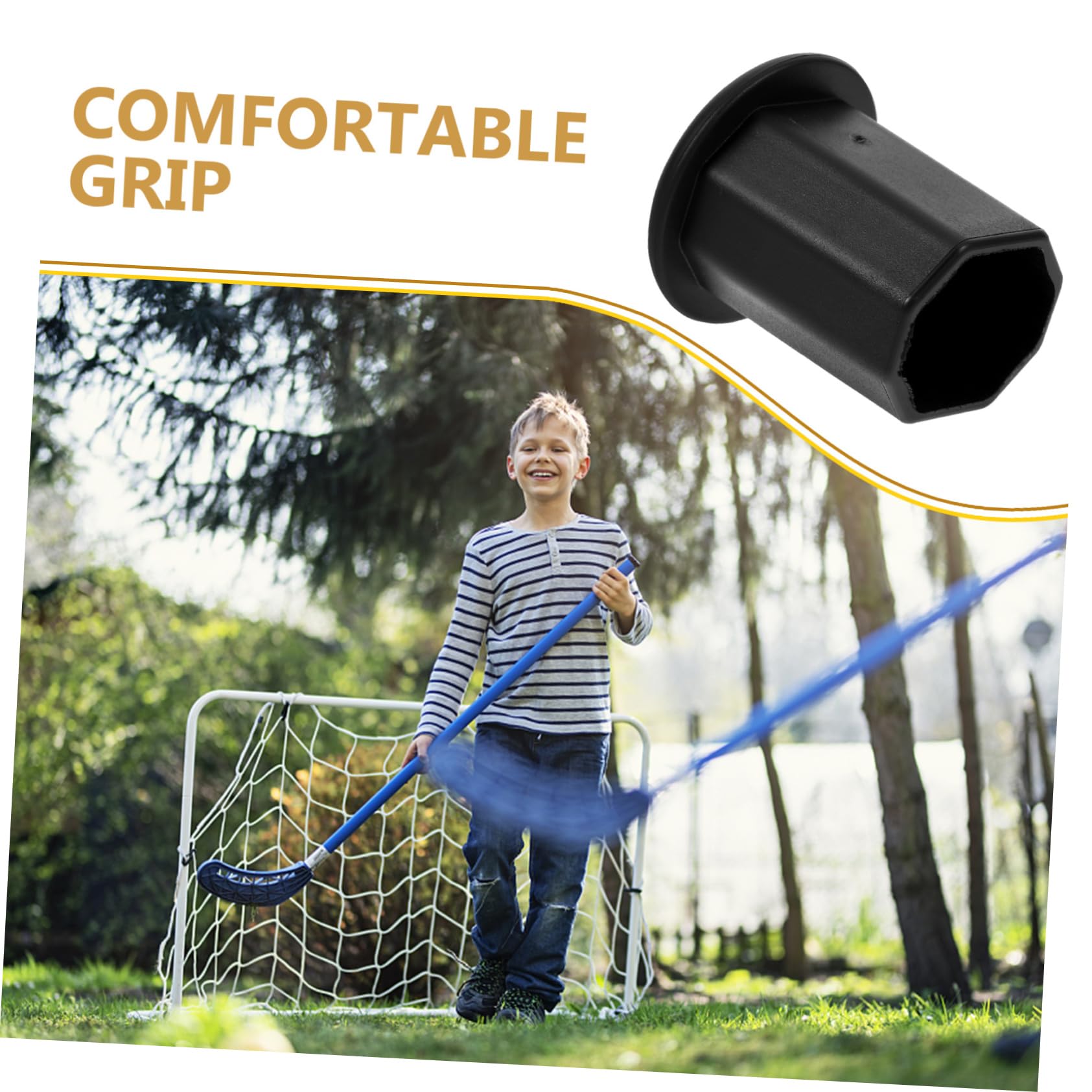 Toddmomy Stick End Cap Hockey Stick End Cover TPE Material Heat-Resistant Easy Replacement Octagonal Shape Enhanced Stability