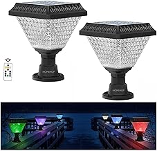 Homehop Solar Light Outdoor Garden 10W LED Main Gate Light for Home, Outdoor, Pillar, Compound Wall Decorative Lamp (ABS, RGB, Pack of 2)