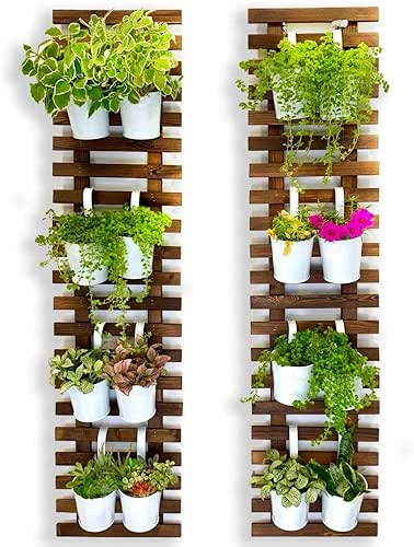 ShopLaLa Wall Planter - 2 Pack, Wooden Hanging Large Planters