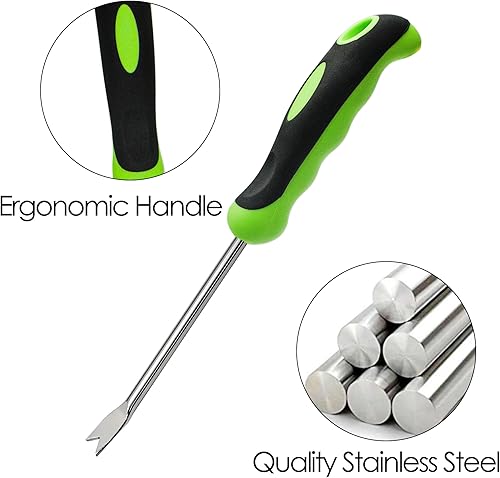 Miniatura 3 de GEARLINTON Herramienta de desbrozadora manual de jardín con mango ergonómico, extractor de malezas de césped de jardín de acero inoxidable, paquete
