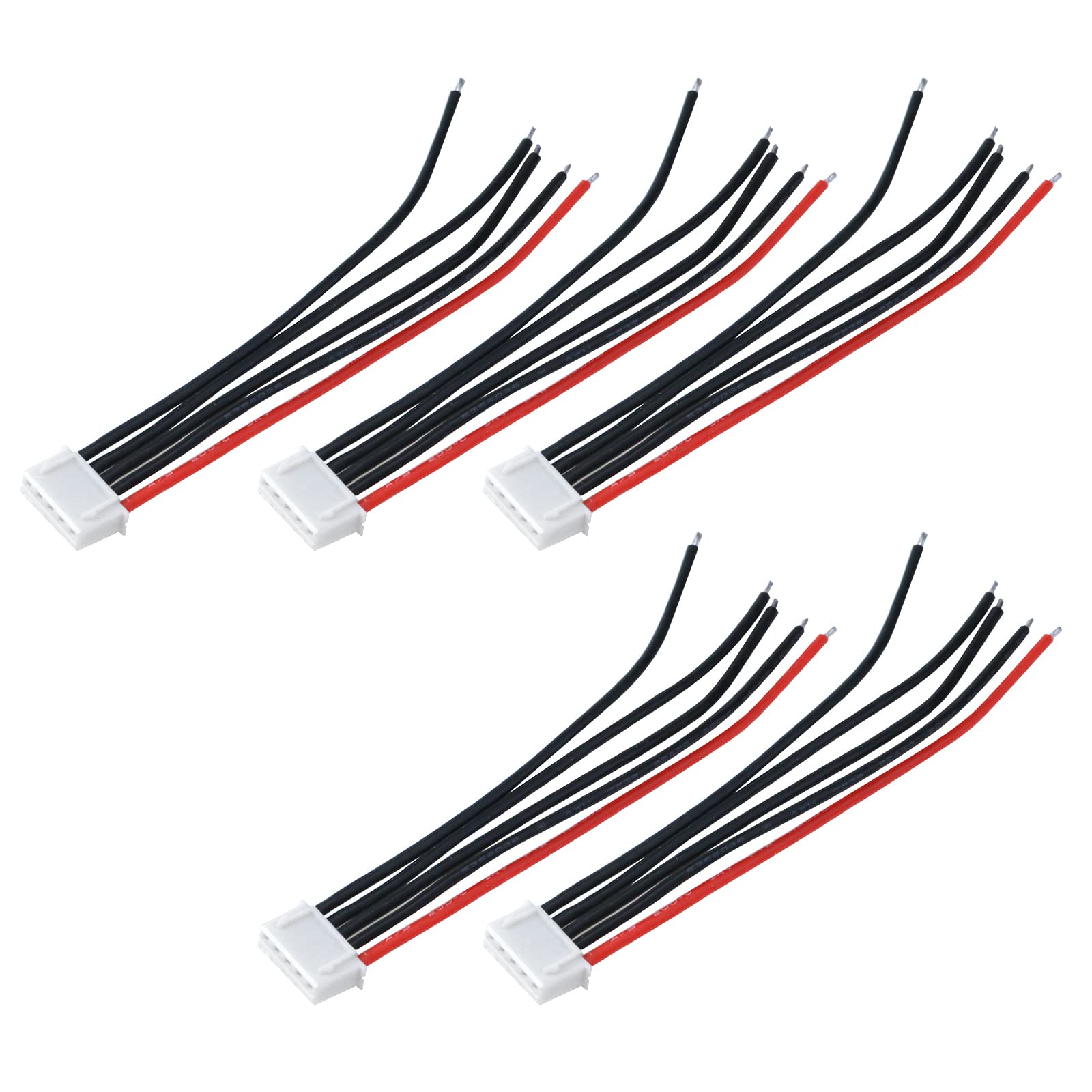 Antrader 4S Battery Balance Charger Silicone Wire Extension Cable for Li-Po Batteries, 14.8V, 3.9-inch, 5pcs