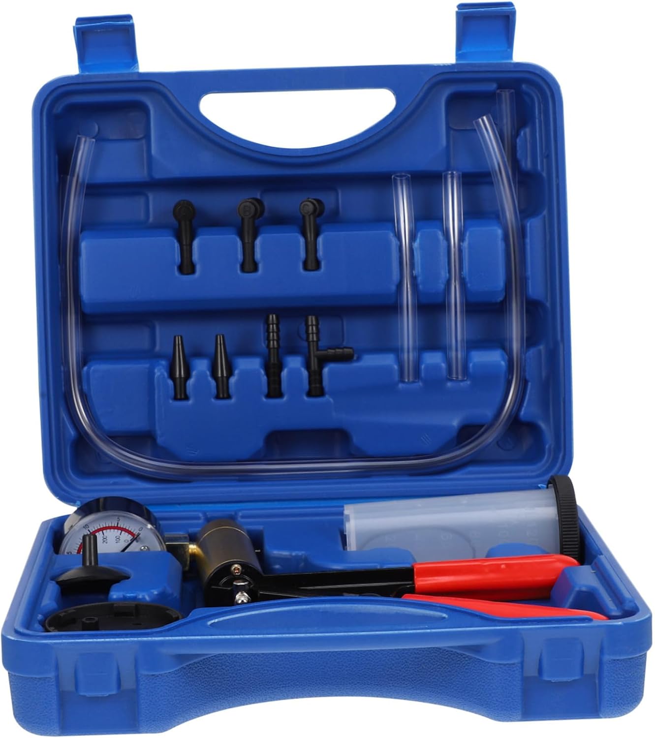 Manual Vacuum Pump Brake Oil Replacement Tool Kit Fluid and Adapters for Easy Brake Bleeding and Vacuum Testing for Automotive Maintenance and Repair