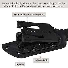 OERLA TAC OL-0022P Python Fixed Blade Outdoor Duty Straight Knife - Full Tang 420HC Stainless Steel Field Camping With G10 Handle, Waist Clip, EDC Kydex Sheath (Black)