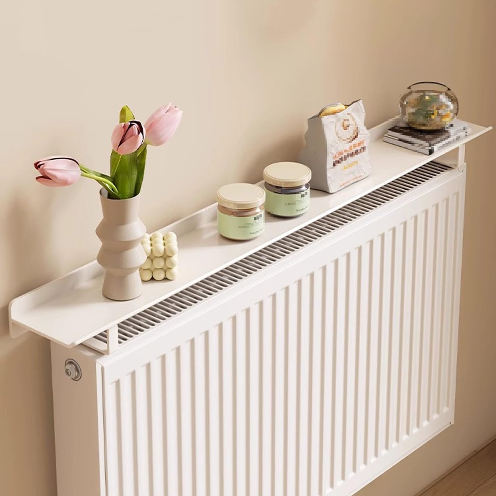 Étagères flottantes alu pour radiateur 100cm tablette murale