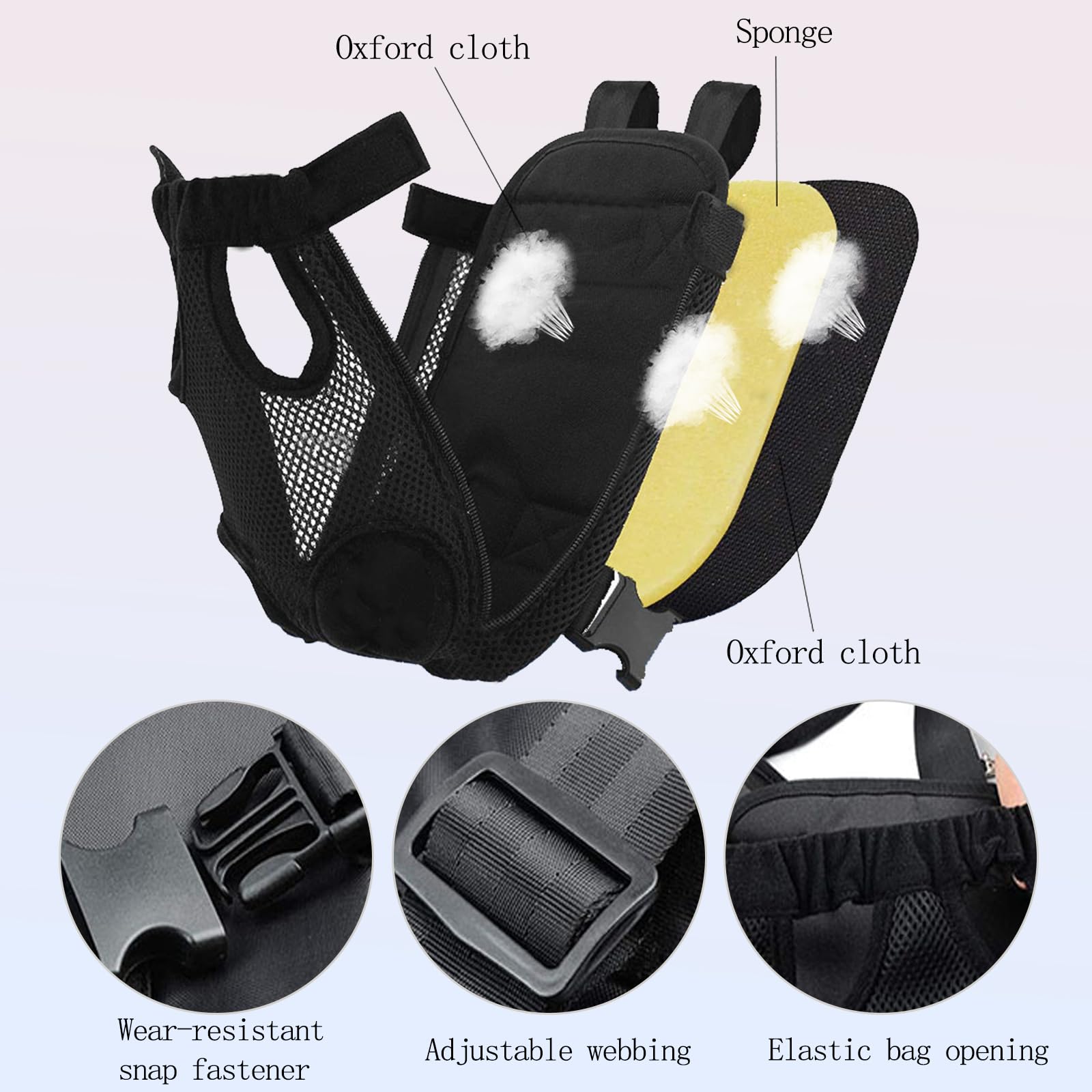 Adjustable Pet Carrier Backpack, Dog Backpack Carrier, Leg Out Design, Ventilated Mesh Front - Image 3