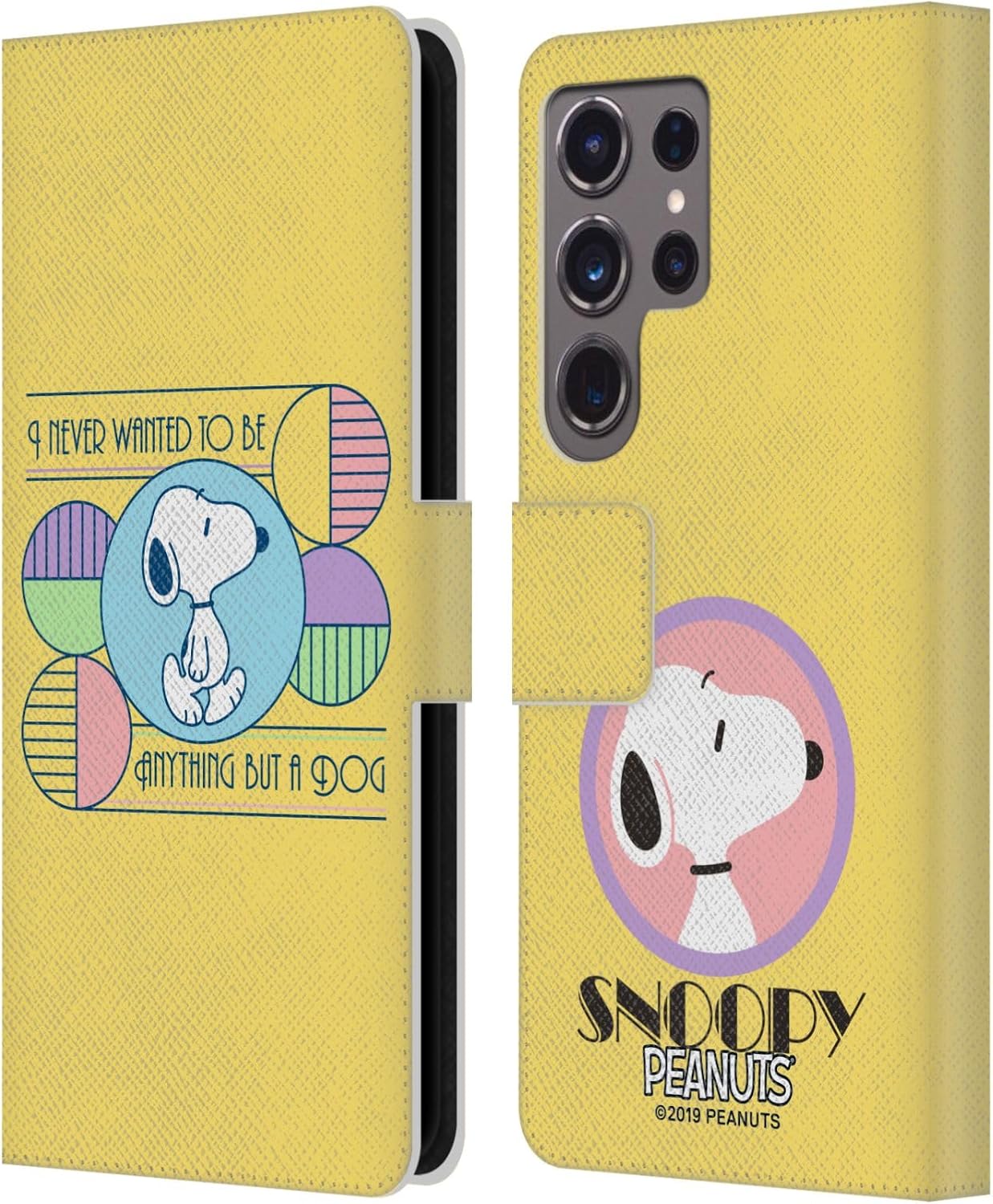 Head Case Designs Officially Licensed Peanuts Dog Snoopy Deco Dreams Leather Wallet Case Compatible with Samsung Galaxy S24 Ultra 5G