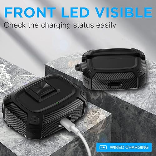 Miniatura 4 de JIML Bloqueo seguro mejorado Compatible con Beats Studio Buds (2021)  Beats Studio Buds+ (2023) Funda protectora militar de TPU que absorbe los