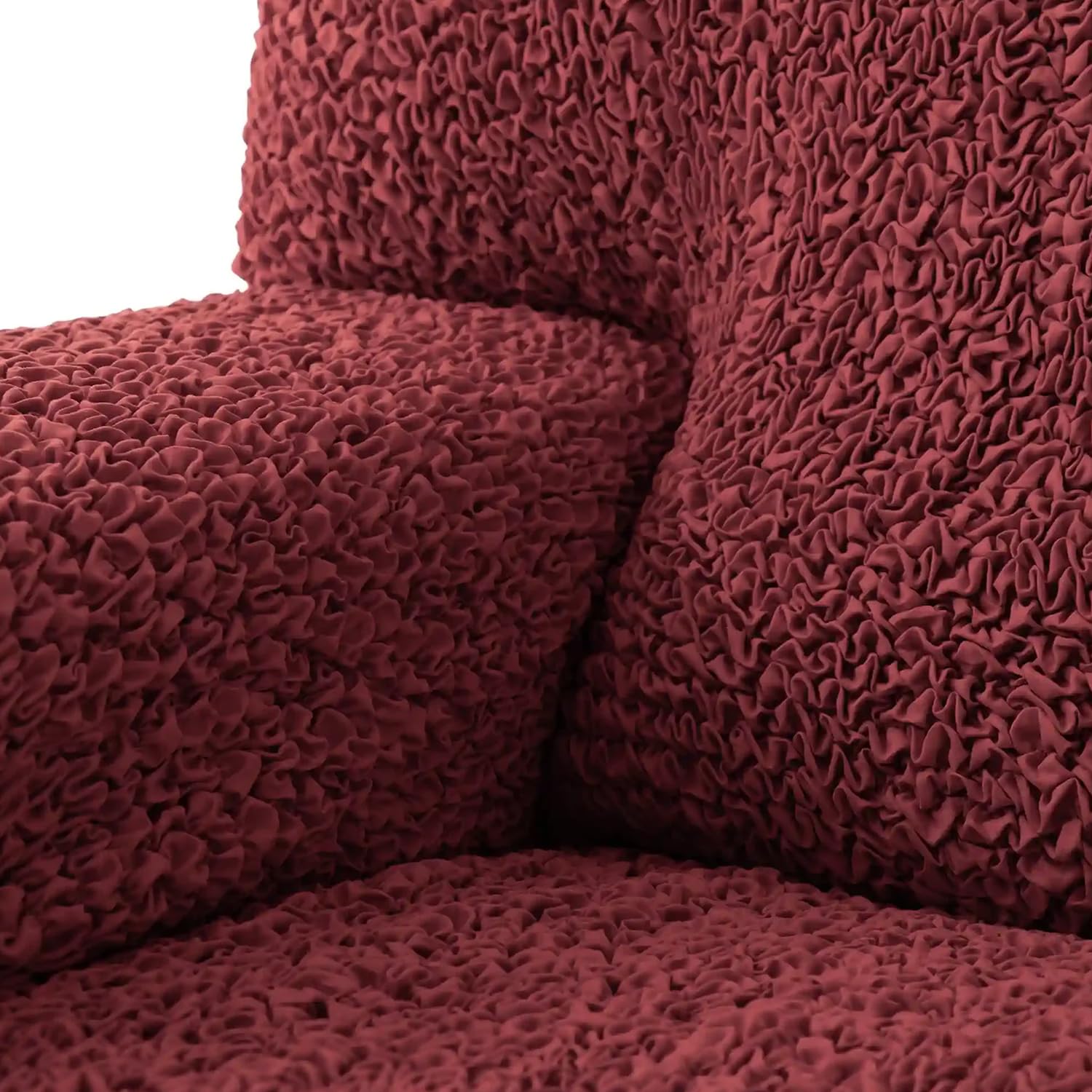 Menotti 2 Seater Recliner Sofa Cover - Sanitised Recliner Cover Couch Slipcover Soft Fabric Slipcover Wingback Recliner Stretch Furniture Protector -Microfibra - Bordeaux (2 Seater Recliner) — view 7
