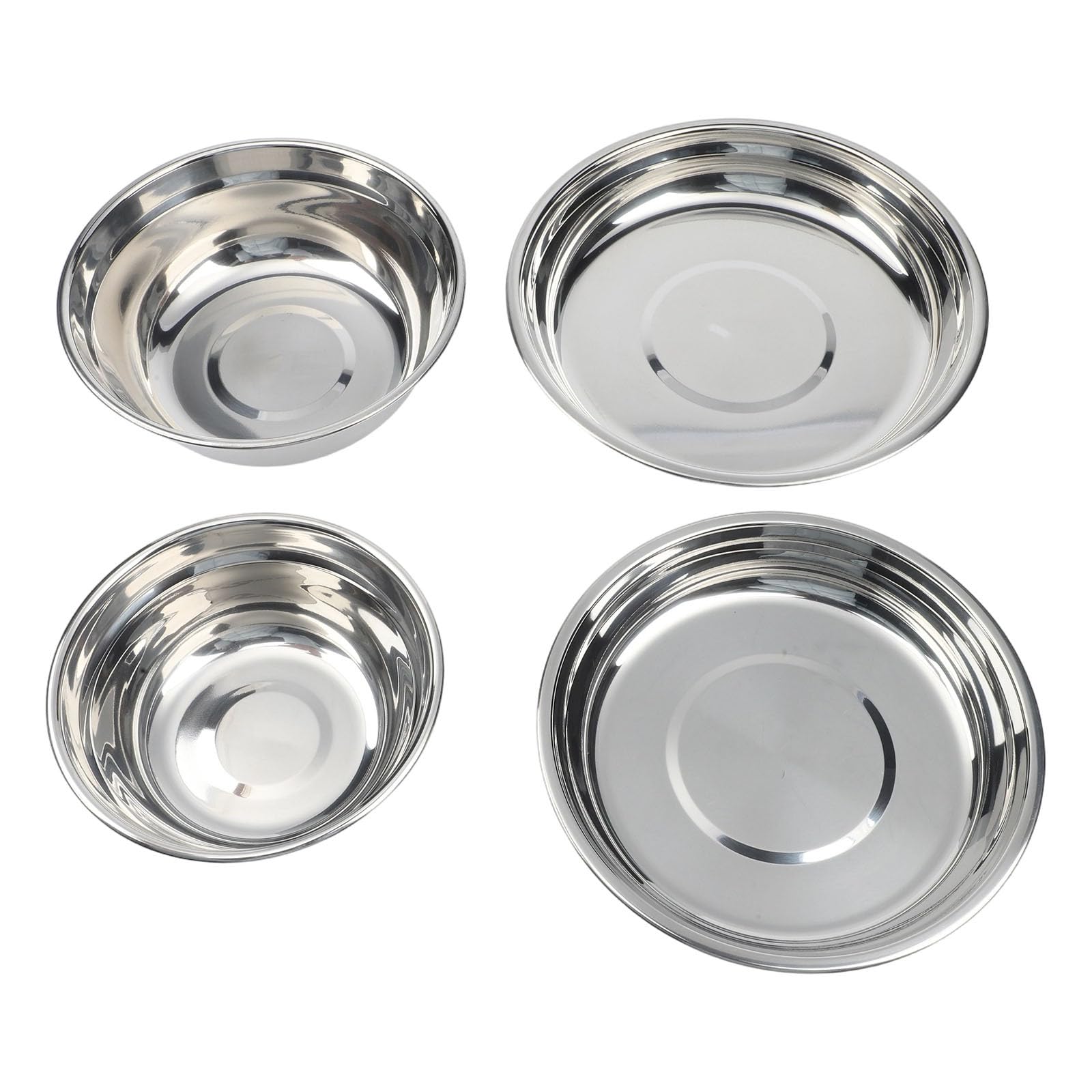20 Stück Edelstahl Camping Teller Set, 304 SUS Leichte Schüsseln und Geschirr für Outdoor Picknick BBQ Tragbares Stapelbares Besteck Kit mit Aufbewahrungstasche