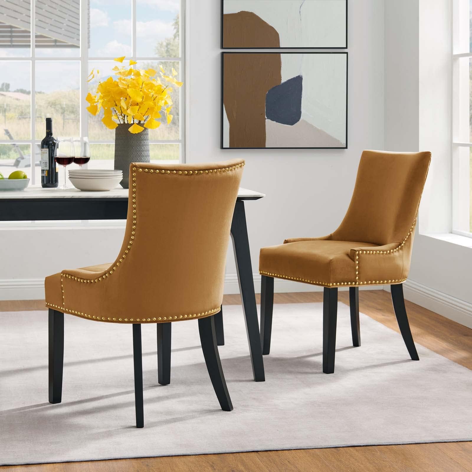 ModwayDining Chair, Textile, Cognac