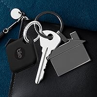 Vista 5 de Funda de silicona para Tile Pro 2020 y 2018 con llaveros, paquete de 2 fundas protectoras antiarañazos con mosquetón (negro/rojo)