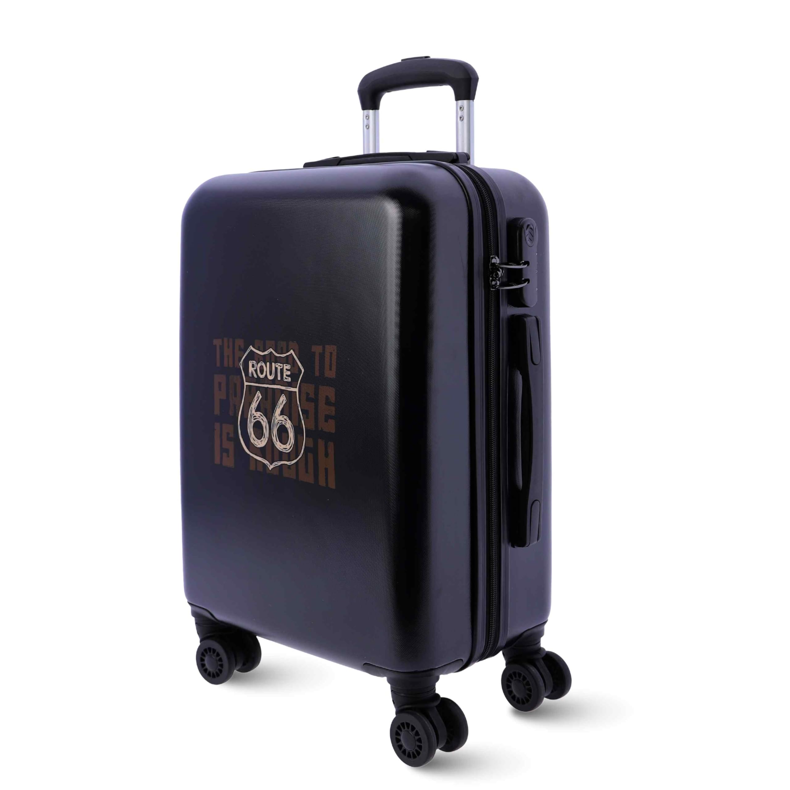 Route 66 - Walizki podróżne do kabiny - Walizka kabinowa - walizki podróżne - Wytrzymała walizka kabinowa 55 x 40 x 20 Ryannair- Wytrzymały bagaż do samolotu z 4 kołami 360° i zamkiem, Granatowy,