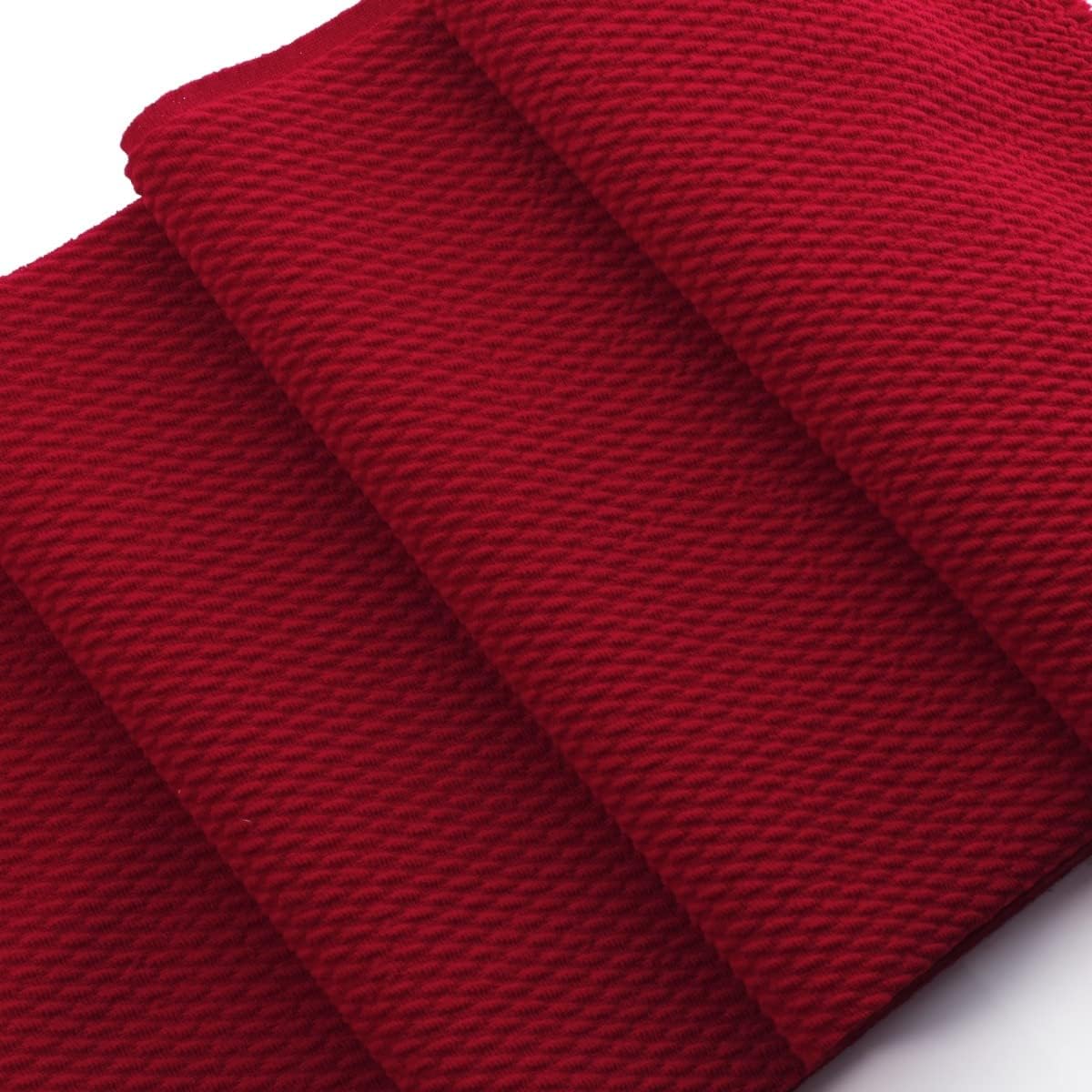 Liverpool Bullet Fabric Textured Knit Jersey 4 Way Stretch - Crimson Red 6 Inch Strip