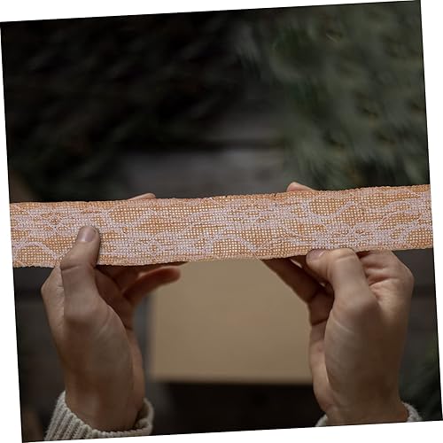 Miniatura 2 de NOLITOY 7 Rolls Lace Burlap Roll Jute Lace Ribbon Wwrapping Ribbon Burlap Bow Farmhouse Ribbon for Crafts Lace Trims Tape Burlap Lace Ribbon Fabric