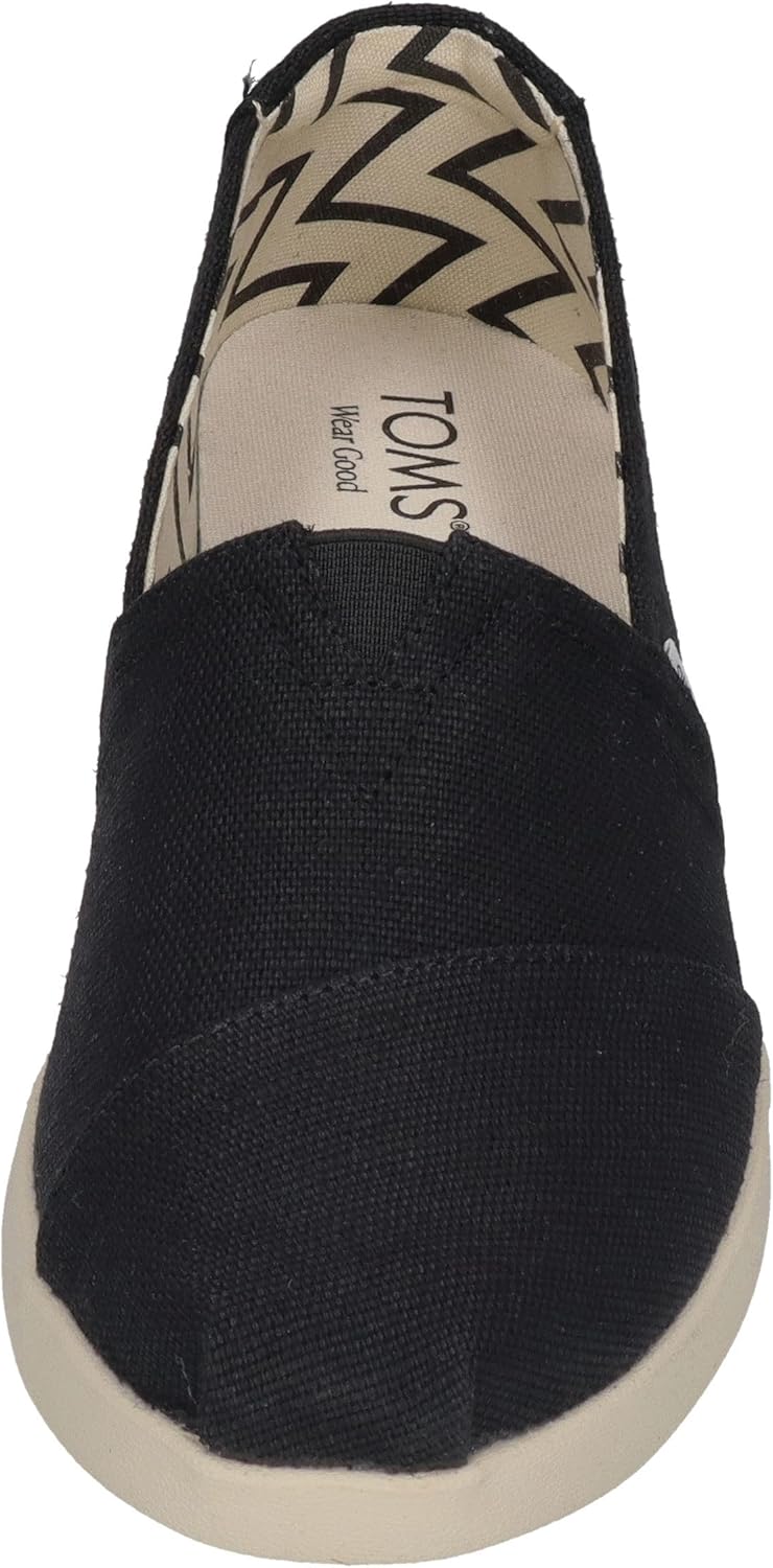 TOMS Women's Alpargata Plus Espadrille, Black Heritage Canvas, 7 - Image 3
