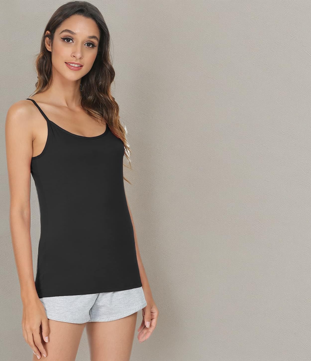 Vislivin Women's Basic Solid Camisole Adjustable Spaghetti Strap Tank Top - Image 6