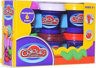 عجينة تشكيل الصلصال في علب بلاستيك ملونة، 6 قطع متعددة الألوان، Bogy-2-114