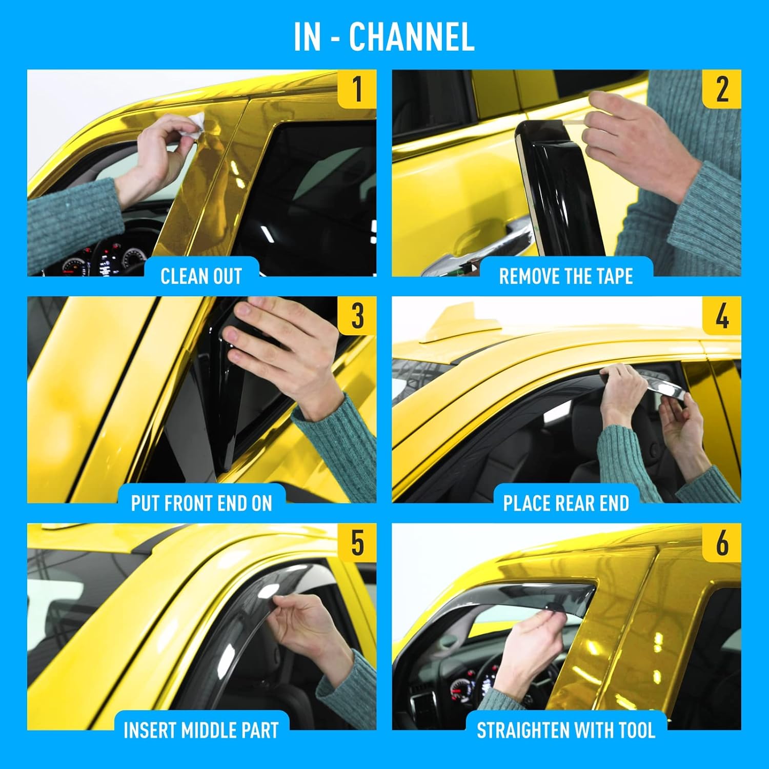 Extra Durable Window Deflectors in-Channel Window Visors Rain Guards Fit for Chevrolet (Chevy) Traverse 2018-2023, Sun Visors, Wind Vent for Shades, Exterior Car Accessories - 4pcs. AG0868