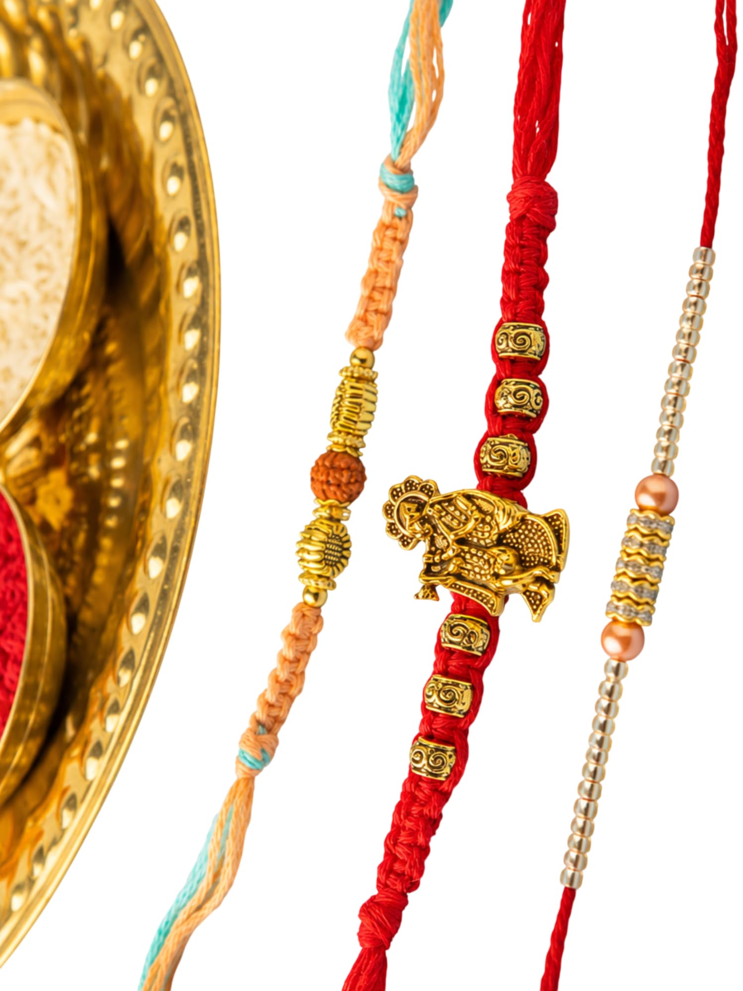 Multicolour Beaded Set of 3 Rakhis-image-17